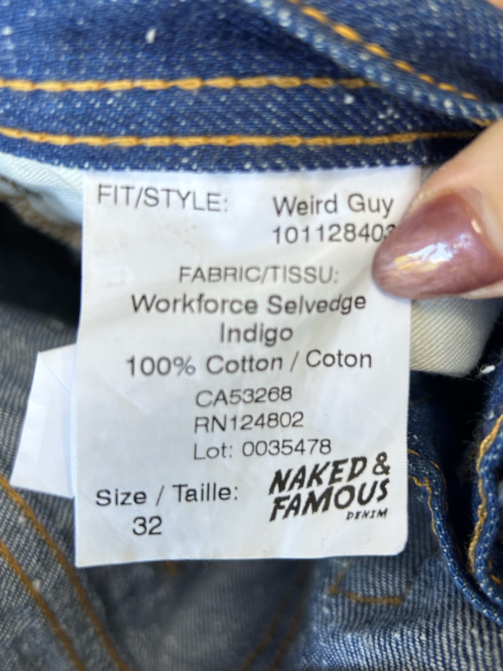 Naked & Famous Weird Guy Indigo Workforce Selvedge Jeans - Picture 2 of 6